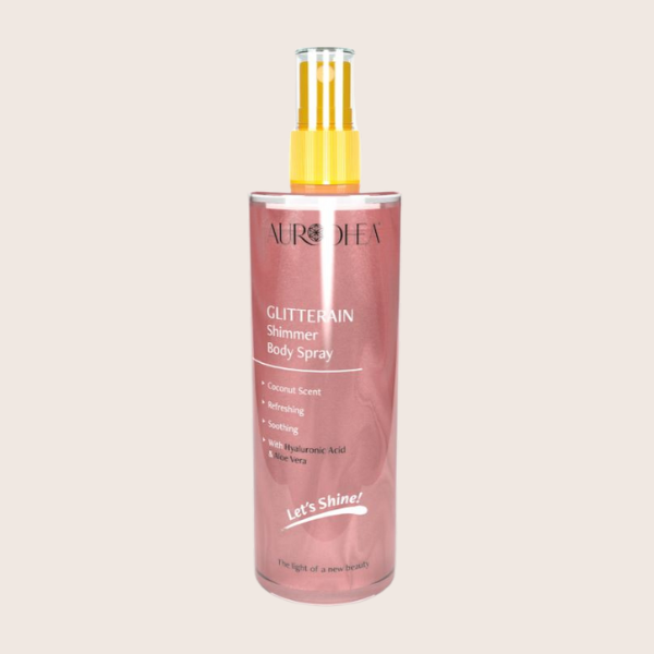 Glitterain - Pink Shimmer Body Spray - Gamme Produits Solaires - Aurodhea